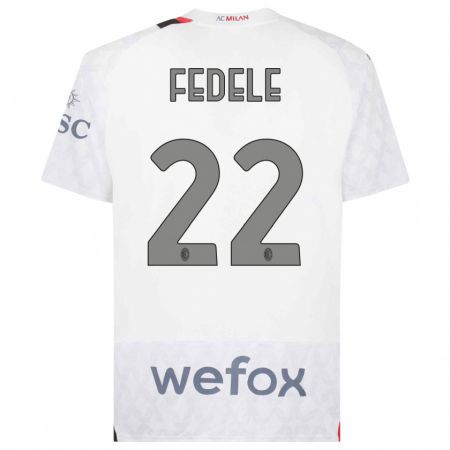 Kandiny Femme Maillot Noemi Fedele #22 Blanc Tenues Extérieur 2023/24 T-Shirt