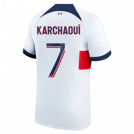 Kandiny Femme Maillot Sakina Karchaoui #7 Blanc Tenues Extérieur 2023/24 T-Shirt