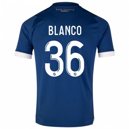 Kandiny Femme Maillot Rubén Blanco #36 Bleu Foncé Tenues Extérieur 2023/24 T-Shirt