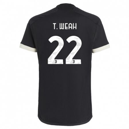 Kandiny Femme Maillot Timothy Weah #22 Noir Troisieme 2023/24 T-Shirt