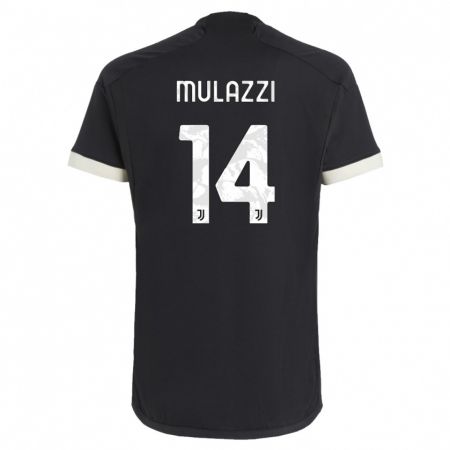 Kandiny Femme Maillot Gabriele Mulazzi #14 Noir Troisieme 2023/24 T-Shirt