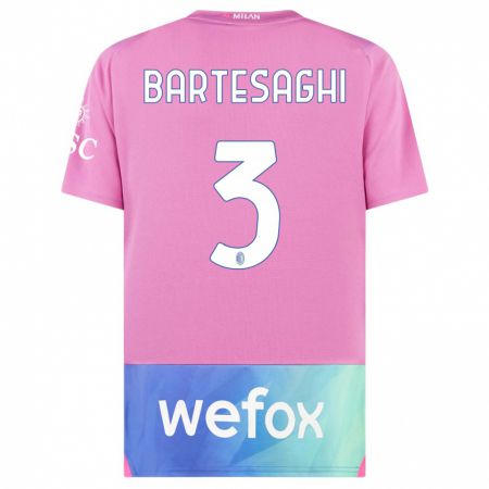 Kandiny Femme Maillot Davide Bartesaghi #3 Rose-Mauve Troisieme 2023/24 T-Shirt