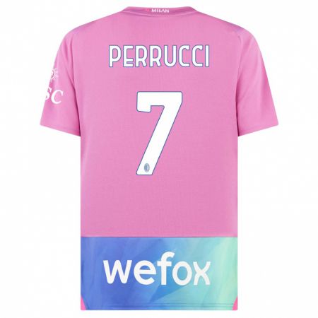 Kandiny Femme Maillot Vincenzo Perrucci #7 Rose-Mauve Troisieme 2023/24 T-Shirt