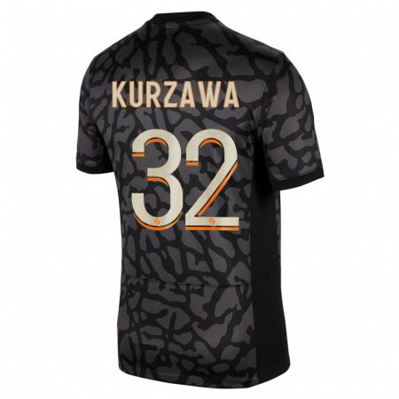 Kandiny Femme Maillot Layvin Kurzawa #32 Noir Troisieme 2023/24 T-Shirt