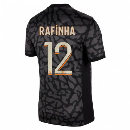 Kandiny Femme Maillot Rafinha #12 Noir Troisieme 2023/24 T-Shirt