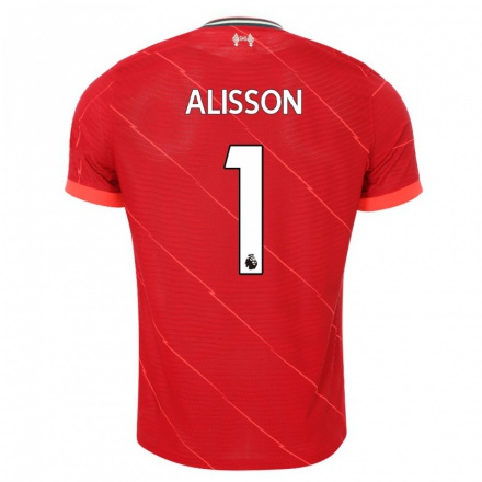 Enfant Football Maillot Alisson #1 Rouge Tenues Domicile 2021/22 T-shirt