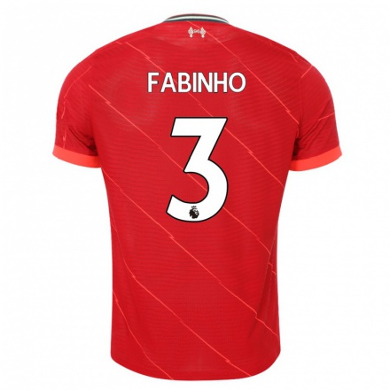 Enfant Football Maillot Fabinho #3 Rouge Tenues Domicile 2021/22 T-shirt