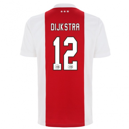 Enfant Football Maillot Caitlin Dijkstra #12 Rouge Blanc Tenues Domicile 2021/22 T-shirt