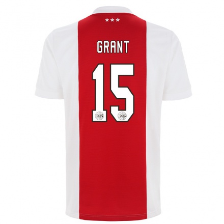 Enfant Football Maillot Chasity Grant #15 Rouge Blanc Tenues Domicile 2021/22 T-shirt