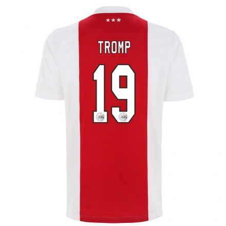 Enfant Football Maillot Nikita Tromp #19 Rouge Blanc Tenues Domicile 2021/22 T-shirt