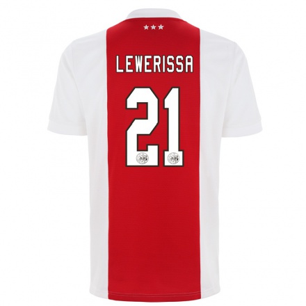 Enfant Football Maillot Vanity Lewerissa #21 Rouge Blanc Tenues Domicile 2021/22 T-shirt