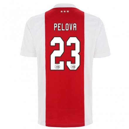 Enfant Football Maillot Victoria Pelova #23 Rouge Blanc Tenues Domicile 2021/22 T-shirt