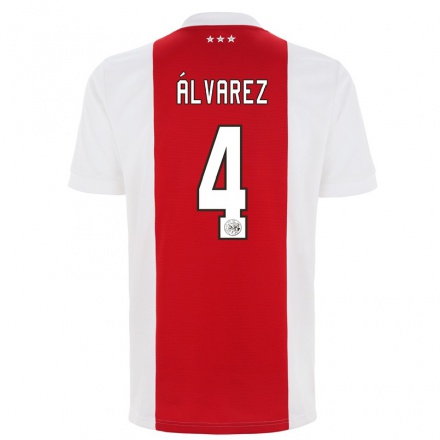 Enfant Football Maillot Edson Alvarez #4 Rouge Blanc Tenues Domicile 2021/22 T-Shirt