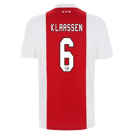 Enfant Football Maillot Davy Klaassen #6 Rouge Blanc Tenues Domicile 2021/22 T-Shirt