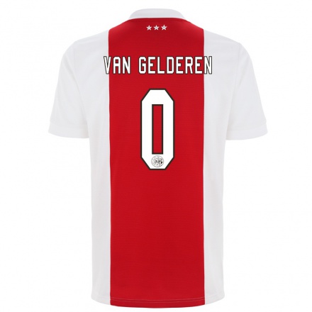 Enfant Football Maillot Liam van Gelderen #0 Rouge Blanc Tenues Domicile 2021/22 T-Shirt