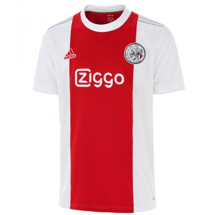 Enfant Football Maillot Steven Van Der Sloot #0 Rouge Blanc Tenues Domicile 2021/22 T-shirt