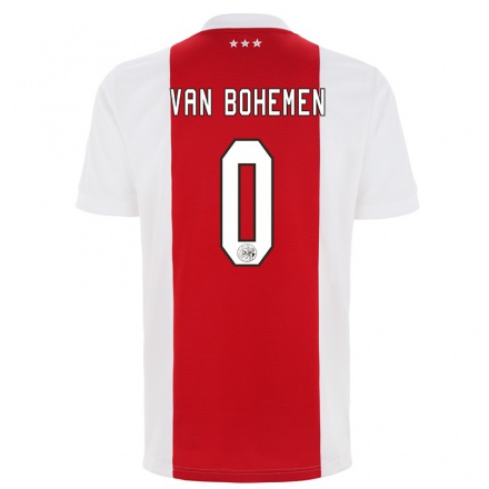 Enfant Football Maillot Chahine van Bohemen #0 Rouge Blanc Tenues Domicile 2021/22 T-Shirt