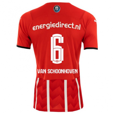 Enfant Football Maillot Nurija Van Schoonhoven #6 Rouge Tenues Domicile 2021/22 T-shirt