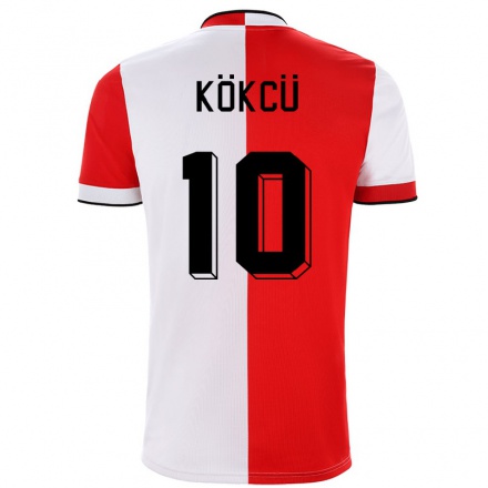 Enfant Football Maillot Orkun Kokcu #10 Rouge Blanc Tenues Domicile 2021/22 T-shirt