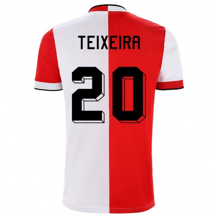 Enfant Football Maillot Joao Carlos Teixeira #20 Rouge Blanc Tenues Domicile 2021/22 T-shirt