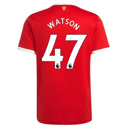 Enfant Football Maillot Polly Watson #47 Rouge Tenues Domicile 2021/22 T-Shirt