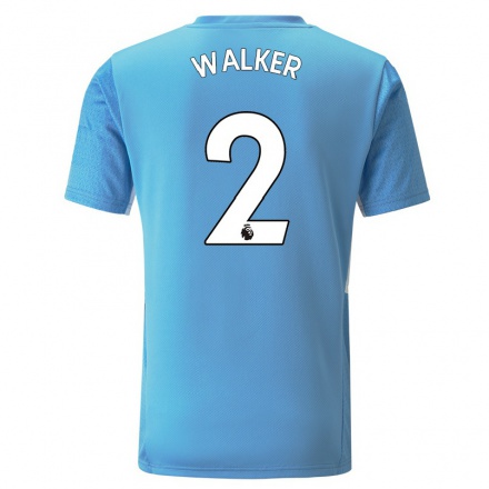 Enfant Football Maillot Kyle Walker #2 Bleu Tenues Domicile 2021/22 T-shirt