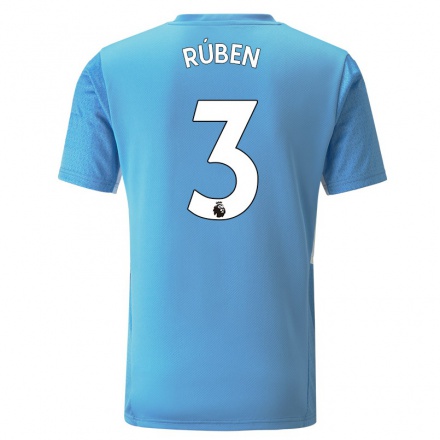 Enfant Football Maillot Ruben Dias #3 Bleu Tenues Domicile 2021/22 T-shirt
