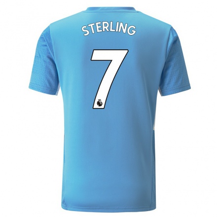 Enfant Football Maillot Raheem Sterling #7 Bleu Tenues Domicile 2021/22 T-shirt