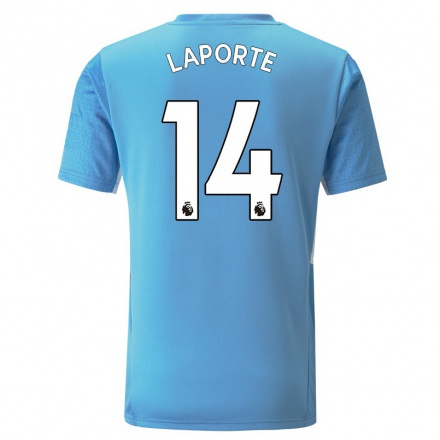 Enfant Football Maillot Aymeric Laporte #14 Bleu Tenues Domicile 2021/22 T-Shirt