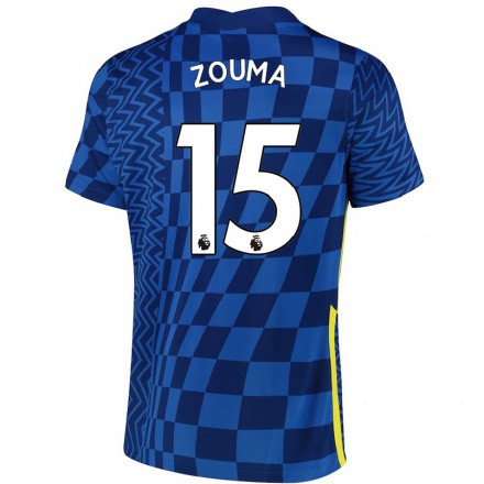 Enfant Football Maillot Kurt Zouma #15 Bleu Foncé Tenues Domicile 2021/22 T-Shirt