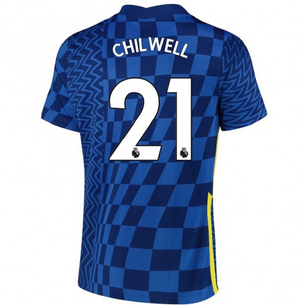 Enfant Football Maillot Ben Chilwell #21 Bleu Foncé Tenues Domicile 2021/22 T-Shirt