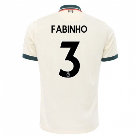 Enfant Football Maillot Fabinho #3 Beige Tenues Extérieur 2021/22 T-Shirt