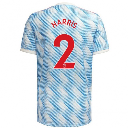 Enfant Football Maillot Martha Harris #2 Bleu Blanc Tenues Extérieur 2021/22 T-Shirt
