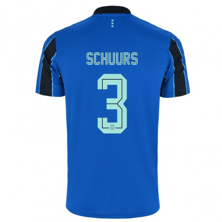 Enfant Football Maillot Perr Schuurs #3 Bleu Noir Tenues Extérieur 2021/22 T-Shirt