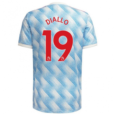 Enfant Football Maillot Amad Diallo #19 Bleu Blanc Tenues Extérieur 2021/22 T-Shirt