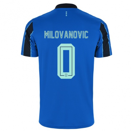 Enfant Football Maillot Mateja Milovanovic #0 Bleu Noir Tenues Extérieur 2021/22 T-Shirt