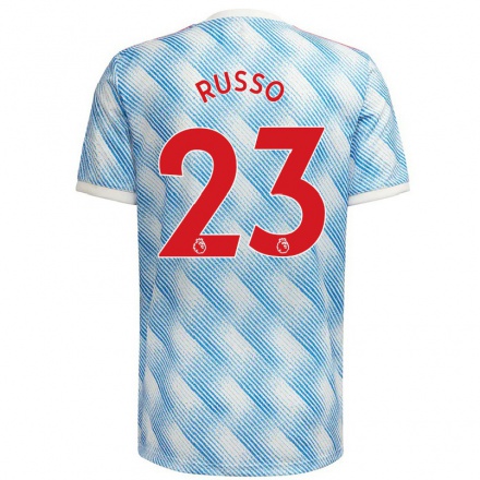 Enfant Football Maillot Alessia Russo #23 Bleu Blanc Tenues Extérieur 2021/22 T-Shirt
