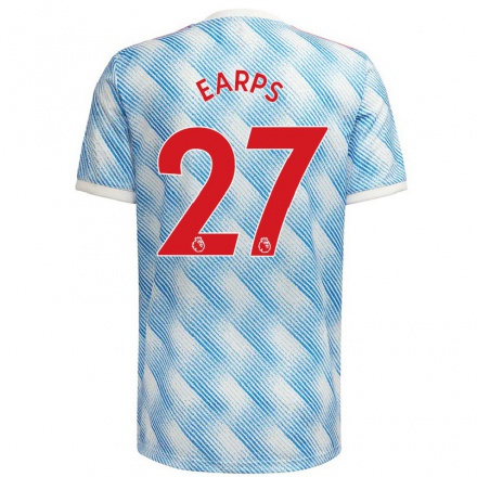 Enfant Football Maillot Mary Earps #27 Bleu Blanc Tenues Extérieur 2021/22 T-Shirt