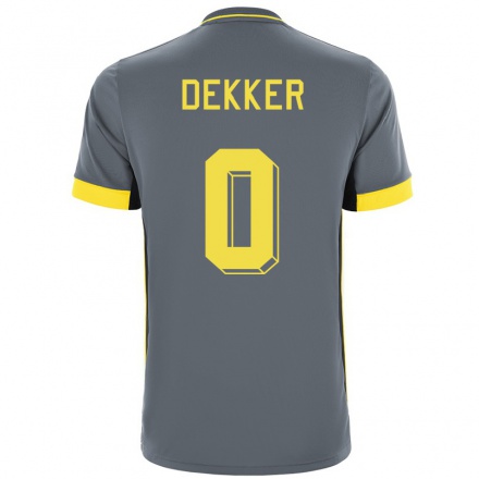 Enfant Football Maillot Tjeerd Dekker #0 Gris Noir Tenues Extérieur 2021/22 T-Shirt