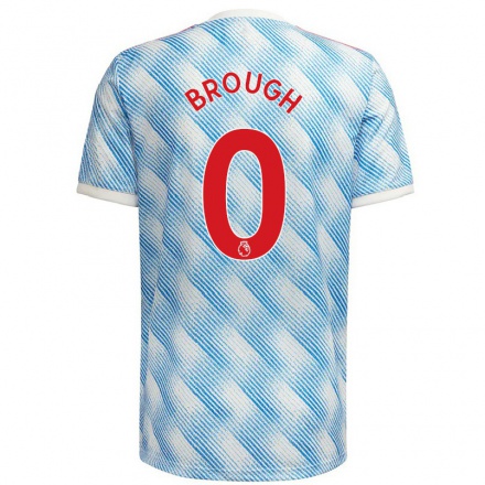Enfant Football Maillot Emily Brough #0 Bleu Blanc Tenues Extérieur 2021/22 T-Shirt