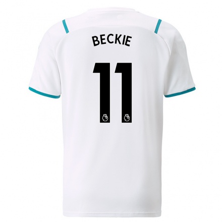 Enfant Football Maillot Janine Beckie #11 Blanche Tenues Extérieur 2021/22 T-Shirt