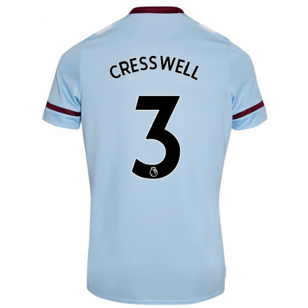 Enfant Football Maillot Aaron Cresswell #3 Bleu Ciel Tenues Extérieur 2021/22 T-Shirt