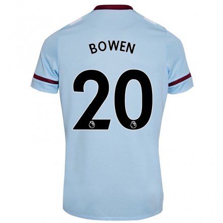 Enfant Football Maillot Jarrod Bowen #20 Bleu Ciel Tenues Extérieur 2021/22 T-Shirt