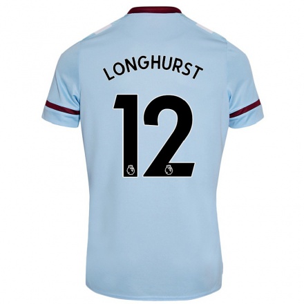 Enfant Football Maillot Kate Longhurst #12 Bleu Ciel Tenues Extérieur 2021/22 T-Shirt