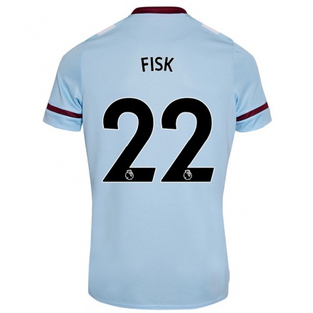 Enfant Football Maillot Grace Fisk #22 Bleu Ciel Tenues Extérieur 2021/22 T-Shirt