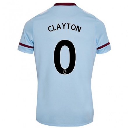 Enfant Football Maillot Regan Clayton #0 Bleu Ciel Tenues Extérieur 2021/22 T-Shirt