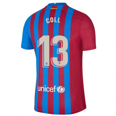 Enfant Football Maillot Cata Coll #13 Bleu Marron Tenues Domicile 2021/22 T-Shirt