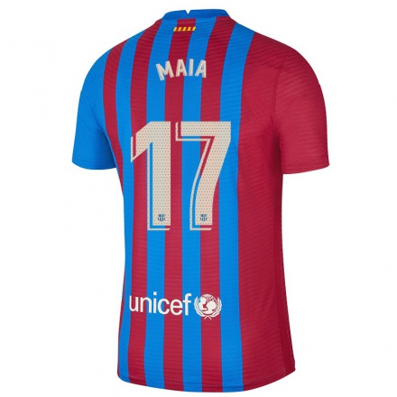 Enfant Football Maillot Gustavo Maia #17 Bleu Marron Tenues Domicile 2021/22 T-Shirt