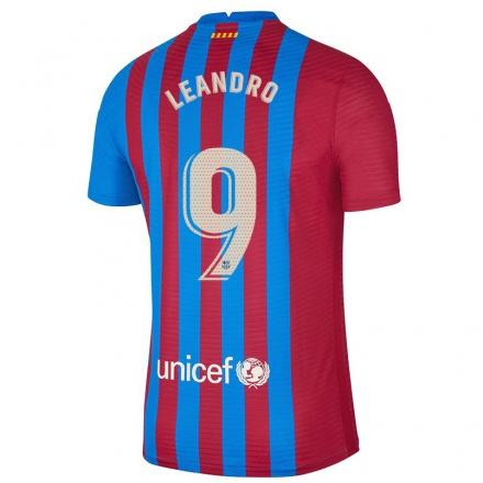 Enfant Football Maillot Bolmaro Leandro #9 Bleu Marron Tenues Domicile 2021/22 T-shirt