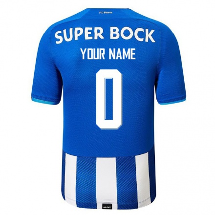 Enfant Football Maillot Votre Nom #0 Bleu Royal Tenues Domicile 2021/22 T-Shirt